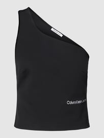 Korte top met one shoulder-band van Calvin Klein Jeans Grijs / zwart - 18