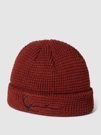 Beanie mit Label-Stitching Modell 'Signature Fisherman Beani' von KARL KANI Rot - 40