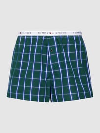 Boxershort met ruitmotief, model 'WOVEN' van Tommy Hilfiger Blauw / turquoise - 7