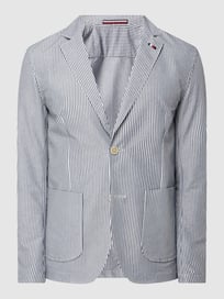 2-knoops colbert van seersucker  van Tommy Hilfiger Blauw / turquoise - 32