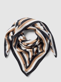 Seidenschal mit Allover-Muster Modell 'Lainey' von BOSS Grau / Schwarz - 19