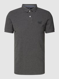 Poloshirt met labelstitching, model 'CLASSIC' van Superdry Grijs / zwart - 12