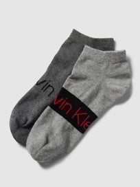 Sneakersokken met labelprint in een set van 2 paar, model 'RIBBO' van CK Calvin Klein Grijs / zwart - 8