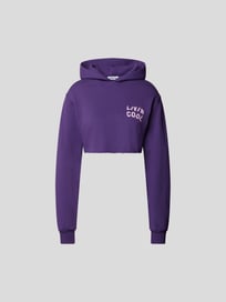Hoodie im cropped Design von Livincool Lila - 22