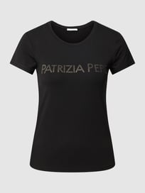 T-Shirt mit Label-Detail Modell 'MAGLIA' von Patrizia Pepe Grau / Schwarz - 6