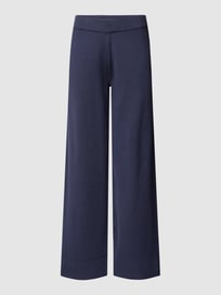 Stoffen broek in gebreide look, model 'STRAIGHT CUT PANTS' van Milano Italy Blauw / turquoise - 47