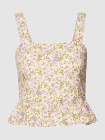 Blousetop met bloemenmotief van Only Wit - 32