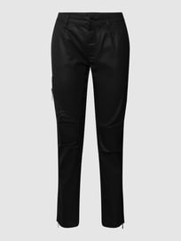 Hose in Leder-Optik mit Label-Patch Modell 'RICH CARGO COATING' von MAC Grau / Schwarz - 47