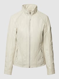Lederjacke mit Label-Detail von Cabrini Weiß - 25