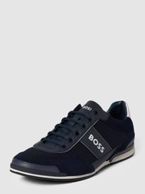 Sneakers met labelprint, model 'Saturn' van BOSS Blauw / turquoise - 25