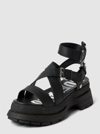 Sandalen met plateauzool, model 'RUDE UP' van Buffalo Grijs / zwart - 9