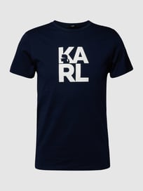 T-Shirt mit Label-Print von Karl Lagerfeld Beachwear Blau / Türkis - 45