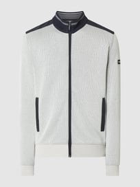 Sweatjacke mit Stehkragen  von bugatti Grau / Schwarz - 40