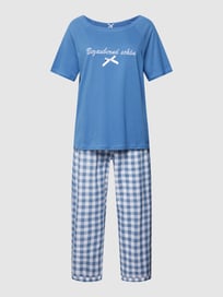 Pyjama mit Zierschleife Modell 'Bezaubernd Schön' von LOUIS & LOUISA Blau / Türkis - 1