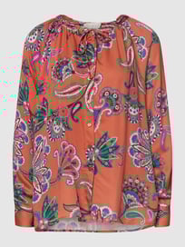 Blouse met all-over motief, model 'Paisley' van Milano Italy Oranje - 41
