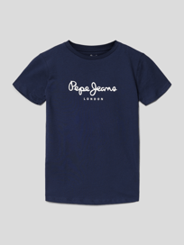 T-shirt met labelprint, model 'ART' van Pepe Jeans Blauw / turquoise - 37