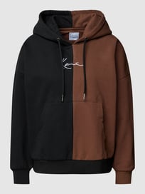 Hoodie mit Label-Stitching Modell 'SMALL SIGNATURE' von KARL KANI Grau / Schwarz - 28