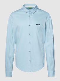 Vrijetijdsoverhemd met labelstitching, model 'BIADO' van BOSS Green Blauw / turquoise - 28