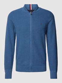 Gebreid jack met structuurmotief, model 'SPRING' van Tommy Hilfiger Blauw / turquoise - 37