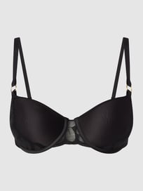 Beugelbeha van microvezel en kant, model 'Fleurs' van Chantelle Grijs / zwart - 19