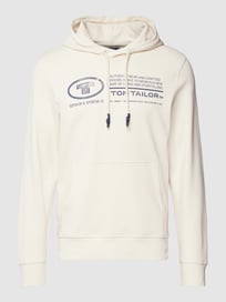 Hoodie met labelprint van Tom Tailor Wit - 4