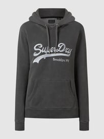 Hoodie met geborduurd logo van Superdry Grijs / zwart - 8