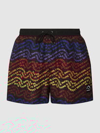 Badehose mit Logo-Muster von Karl Lagerfeld Beachwear Grau / Schwarz - 1