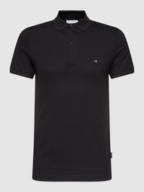Slim fit poloshirt met labelstitching, model 'LIQUID TOUCH' van CK Calvin Klein Grijs / zwart - 26