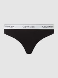 PLUS SIZE Tangaslip aus Baumwollmischung  von Calvin Klein Underwear Plus Grau / Schwarz - 30
