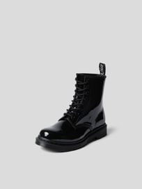 Glanzende veterboots van leer van Dr.Martens Grijs / zwart - 43