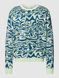 Gebreide pullover met all-over motief van JAKE*S STUDIO MEN Blauw / turquoise - 34