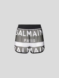 Shorts aus Mesh mit Logo-Prints von Balmain Grau / Schwarz - 3