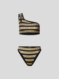 Bikini im One-Shoulder-Design von Balmain Grau / Schwarz - 35