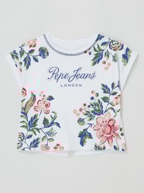 Boxy Fit T-Shirt mit Strasssteinen Modell 'Halica'  von Pepe Jeans Weiß - 7