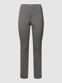 Slim Fit Hose mit Allover-Muster Modell 'Penny' von Raffaello Rossi Grau / Schwarz - 40