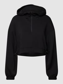 Cropped Hoodie mit kurzem Reißverschluss Modell 'Stance' von ICANIWILL Grau / Schwarz - 32