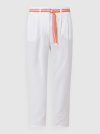 Bandplooibroek van linnenmix  van BETTY & CO WHITE Wit - 46