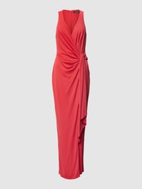 Avondjurk met knoopdetail, model 'KUYOTO' van Lauren Ralph Lauren Rood - 10
