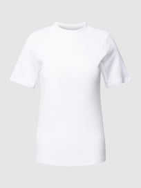 T-Shirt mit Stehkragen von Montego Weiß - 8