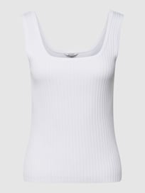 Gebreide top met vierkante hals, model 'Anandi' van mbyM Wit - 6
