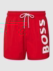 Zwembroek met labelprint, model 'Octopus' van BOSS Rood - 20