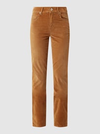 Fluwelen broek met stretch, model 'Cici' van Angels Bruin - 14
