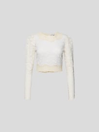 Cropped Longsleeve mit Häkelspitze von Paco Rabanne Weiß - 10