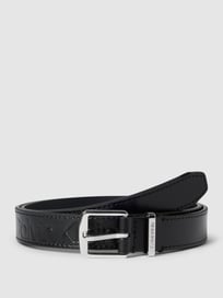 Ledergürtel mit Label-Detail Modell 'MUST' von CK Calvin Klein Grau / Schwarz - 28