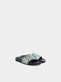 Slides aus Leder von VETEMENTS Blau / Türkis - 14