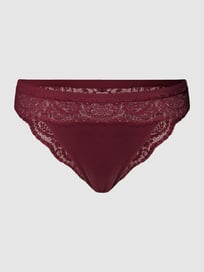 Slip mit Label-Detail Modell 'LACE BIKINI' von TOMMY HILFIGER Rot - 30