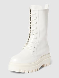Veterboots van leer met plateauzool van Calvin Klein Jeans Wit - 22