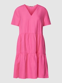 Knielange jurk met V-hals, model 'RIVIERA' van Pennyblack Roze - 7