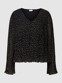 Blouse met plissévouwen, model 'Vita' van Vila Grijs / zwart - 9
