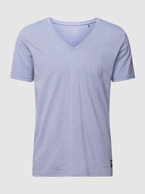 T-shirt met V-hals van QS by s.Oliver Paars - 40
